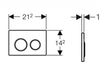 Clapeta cu actionare dubla Geberit, Omega20, alb si auriu